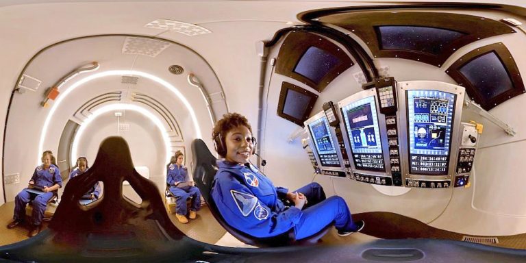 360 view of Tierra Fletcher inside a spaceshuttle