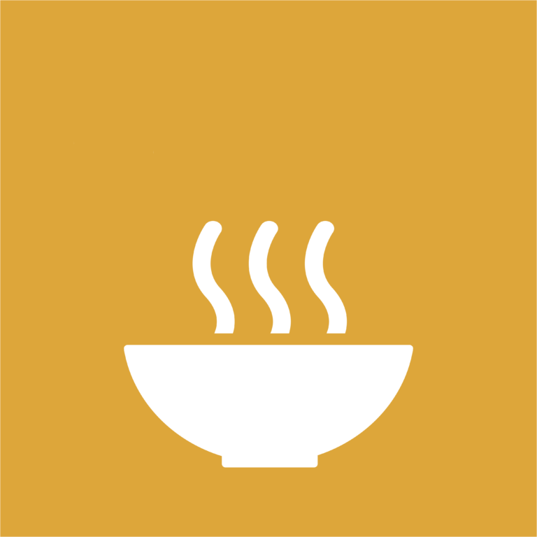 Icon of a bowl of food with steam coming out of it