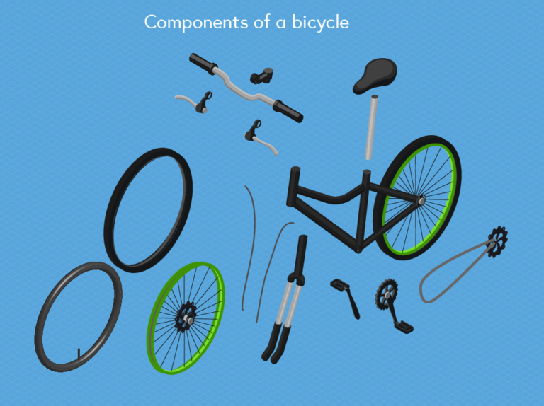 Components of a bicycle - macrovector / Freepik