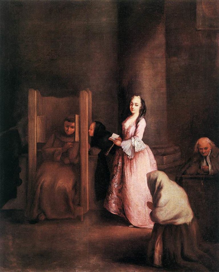 The confession, by Pietro Longhi, ca. 1750 