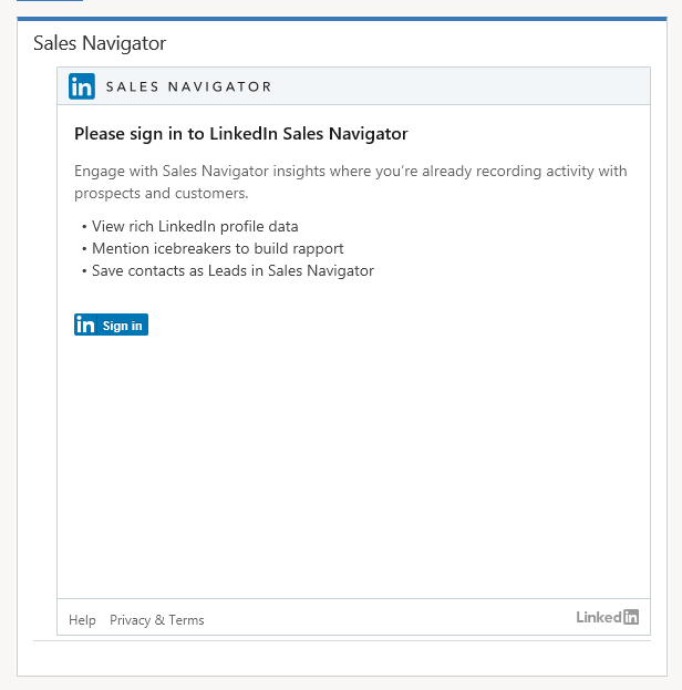 Screenshot of authentication using LinkedIn profile