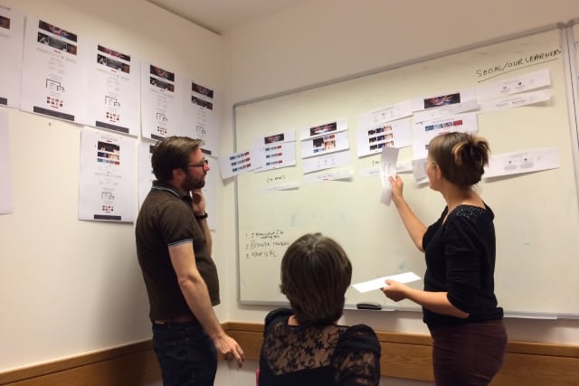 The FutureLearn team consider homepage design options using an agile process