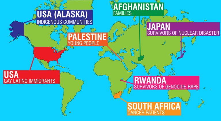 Image for decorative purposes. A map of the world with different countries and populations of interest highlighted.