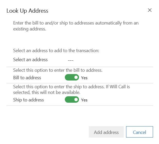 Screenshot of “Look Up Address”