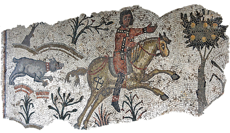 Mosaic featuring a man on horseback