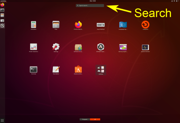 ubuntu search box