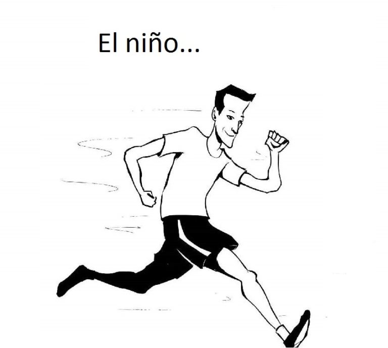 El niño corre