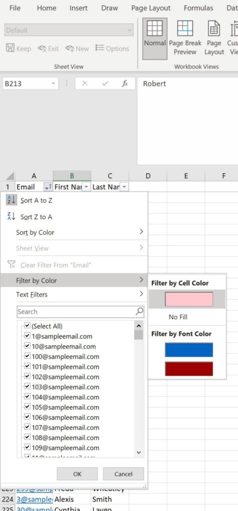 Filter by Colour in Excel