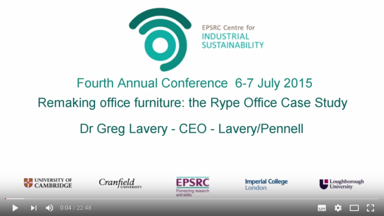 Remaking Office furniture: the Rype Office Case Study - Dr Greg Lavery