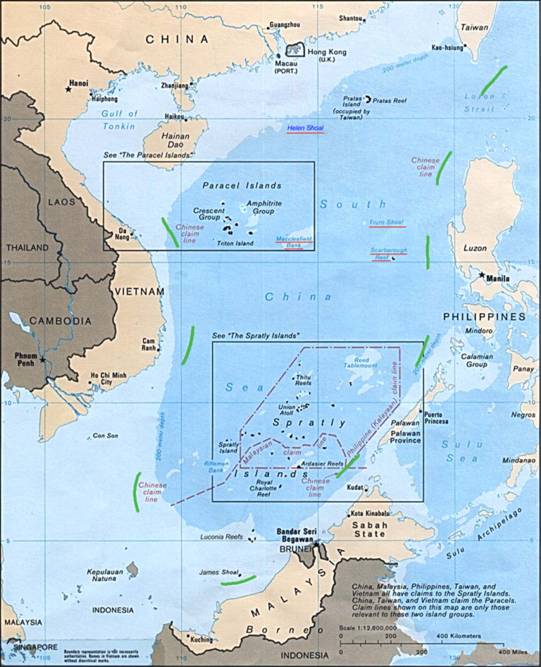 Map: the South China Sea, 1988