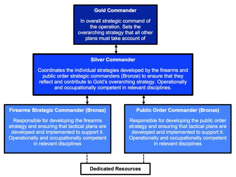 Diagram of the Gold-Silver-Bronze command structure
