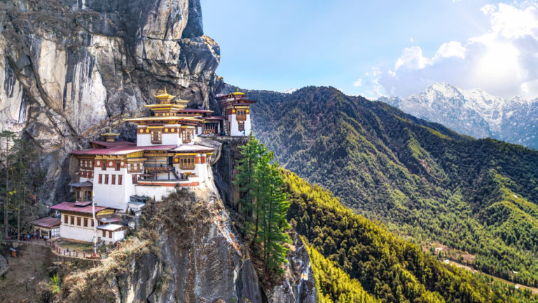 Paro Taktsang, a Himalayan Buddhist sacred site located in upper Paro valley in Bhutan