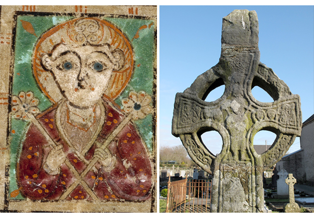 Figures 6 and Fig 7, image of Jesus Christ from the Book of Kells and image of Jesus Christ on a high cross, respectively