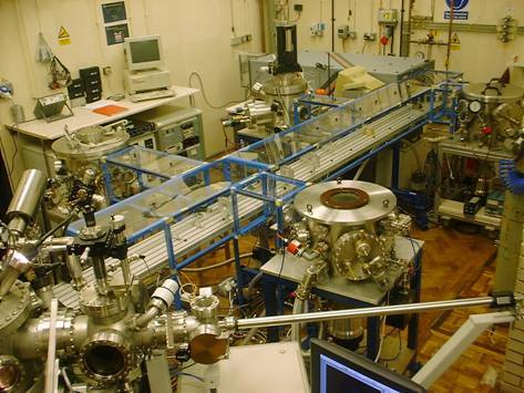 electronics laboratory full of large pieces of equipment