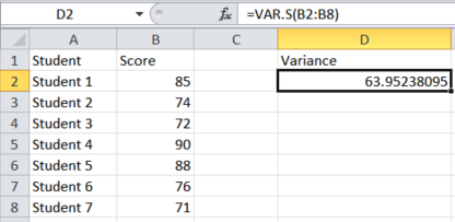 How to use Excel to calculate variance.