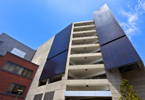 solar panels on a building