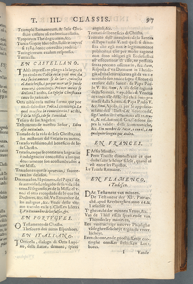 Index Librorum Expurgatorum…* (Madrid, 1612), p. 97. © The Board of Trinity College Dublin.