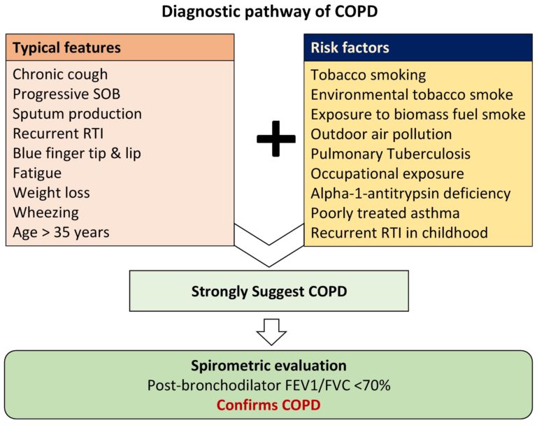 pathways of the diagnosis of COPD diagram