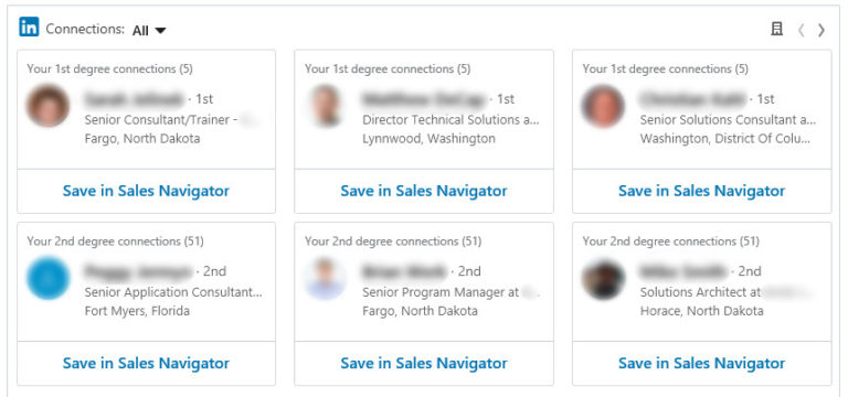 Screenshot of LinkedIn Account Recommended Leads