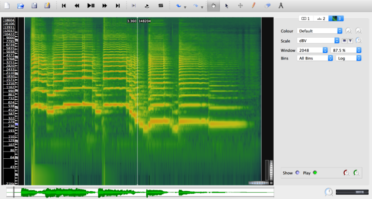 Spectrogram of saxophone melody