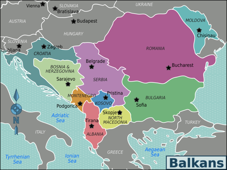 Map: Balkans map in the nineties