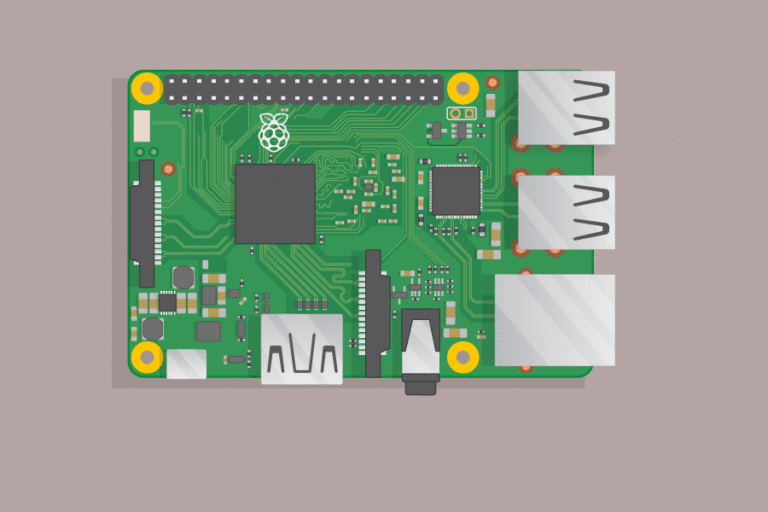 An animation of peripherals being plugged into a Raspberry Pi