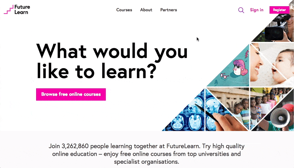 You can now search for a course on FutureLearn