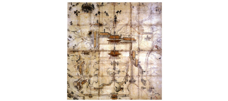 Old map of the temple in color