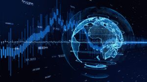 digital globe and graphs