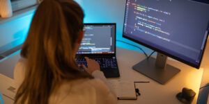 Woman learns coding at home