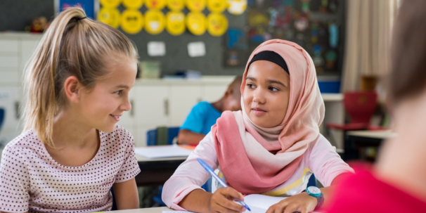 two students in class