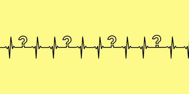 pulse illustration with question marks.